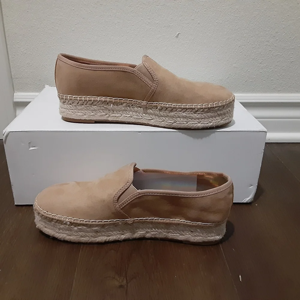 Circus by Sam Edelman Tan Espadrille Platform Slip-Ons